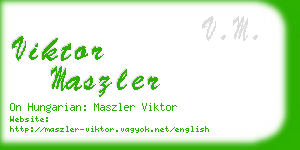 viktor maszler business card